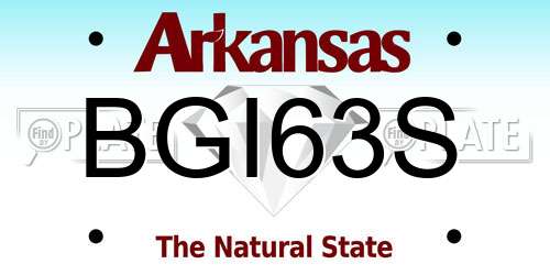 BGI63S Arkansas License Plate