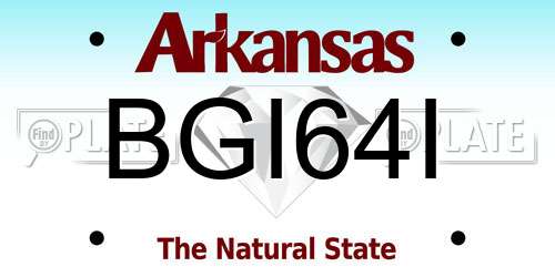 BGI64I Arkansas License Plate