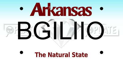 BGILIIO Arkansas License Plate