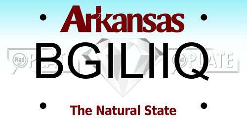 BGILIIQ Arkansas License Plate