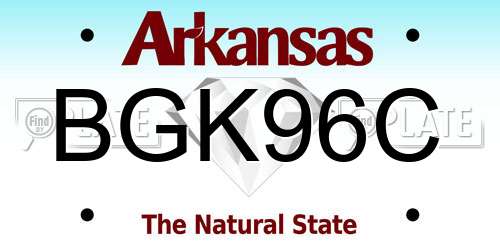 BGK96C Arkansas License Plate