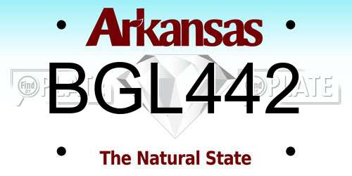 BGL442 Arkansas License Plate