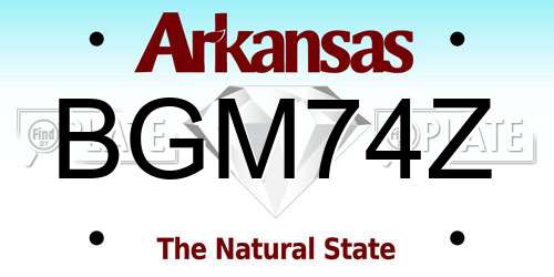 BGM74Z Arkansas License Plate