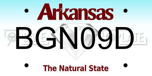BGN09D Arkansas License Plate