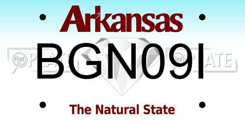 BGN09I Arkansas License Plate