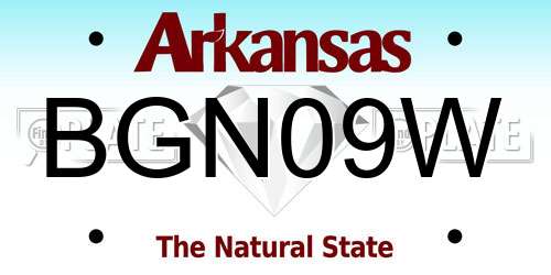BGN09W Arkansas License Plate