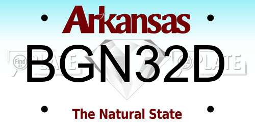 BGN32D Arkansas License Plate