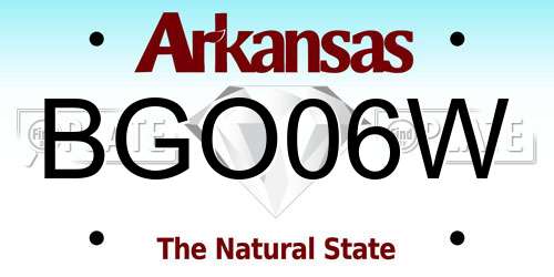 BGO06W Arkansas License Plate