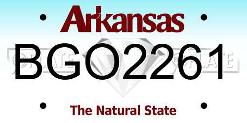 BGO2261 Arkansas License Plate
