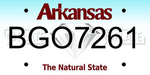 BGO7261 Arkansas License Plate