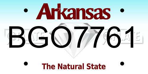 BGO7761 Arkansas License Plate