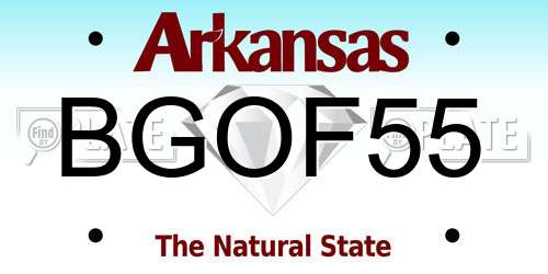 BGOF55 Arkansas License Plate