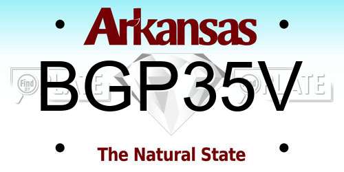 BGP35V Arkansas License Plate