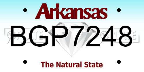 BGP7248 Arkansas License Plate