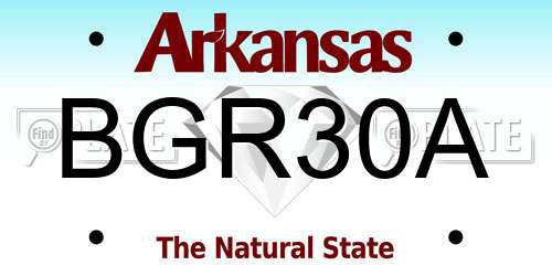 BGR30A Arkansas License Plate