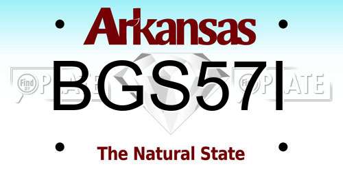 BGS57I Arkansas License Plate