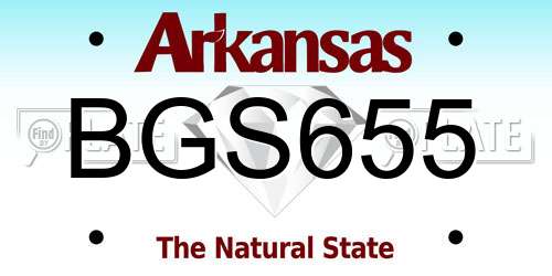 BGS655 Arkansas License Plate