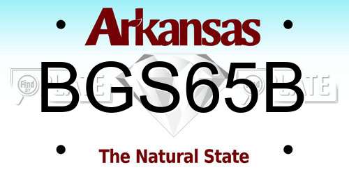 BGS65B Arkansas License Plate
