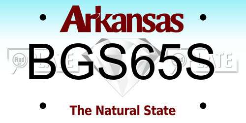 BGS65S Arkansas License Plate