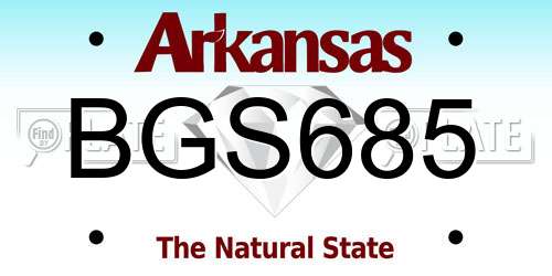 BGS685 Arkansas License Plate