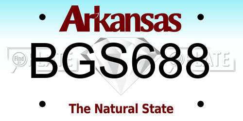BGS688 Arkansas License Plate