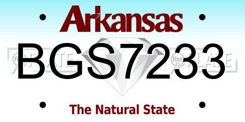 BGS7233 Arkansas License Plate