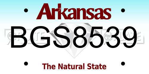 BGS8539 Arkansas License Plate