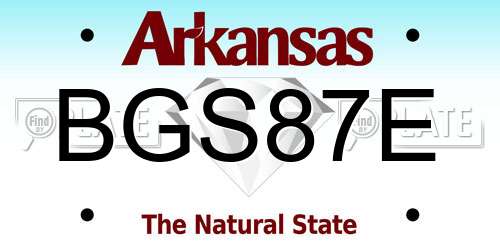 BGS87E Arkansas License Plate