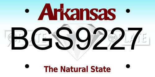 BGS9227 Arkansas License Plate