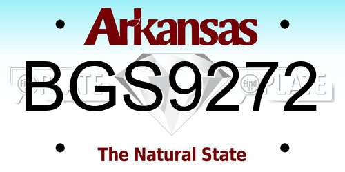 BGS9272 Arkansas License Plate