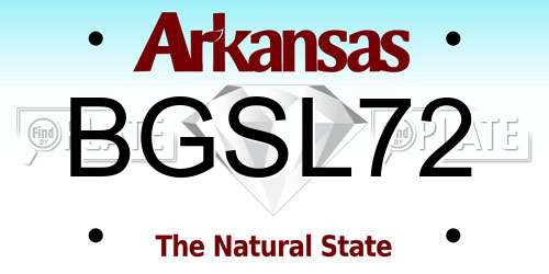 BGSL72 Arkansas License Plate