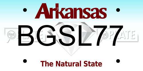 BGSL77 Arkansas License Plate