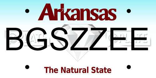 BGSZZEE Arkansas License Plate