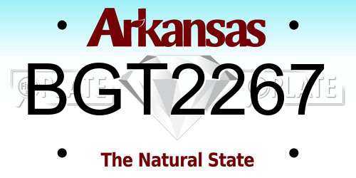 BGT2267 Arkansas License Plate
