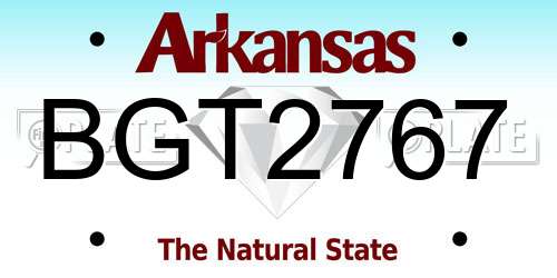 BGT2767 Arkansas License Plate