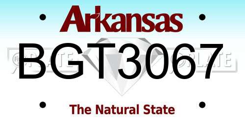 BGT3067 Arkansas License Plate