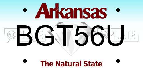 BGT56U Arkansas License Plate