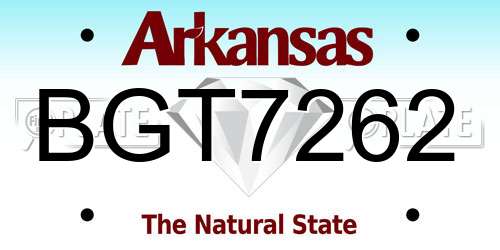 BGT7262 Arkansas License Plate