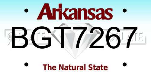 BGT7267 Arkansas License Plate