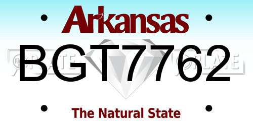BGT7762 Arkansas License Plate