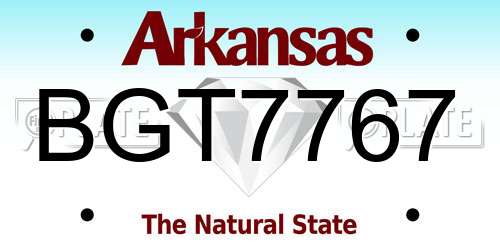 BGT7767 Arkansas License Plate