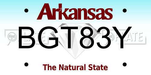 BGT83Y Arkansas License Plate