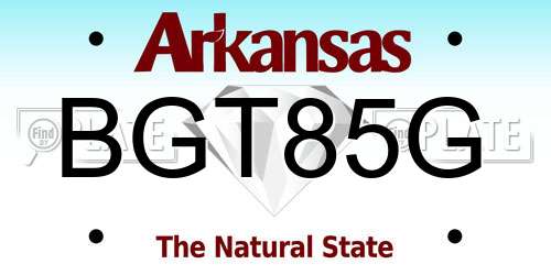BGT85G Arkansas License Plate