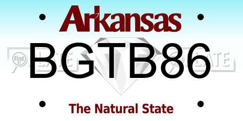 BGTB86 Arkansas License Plate
