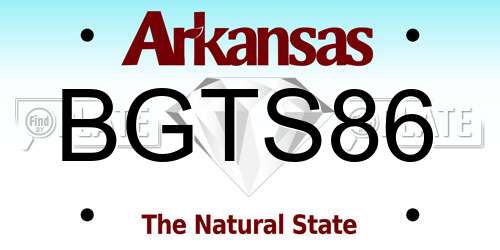 BGTS86 Arkansas License Plate
