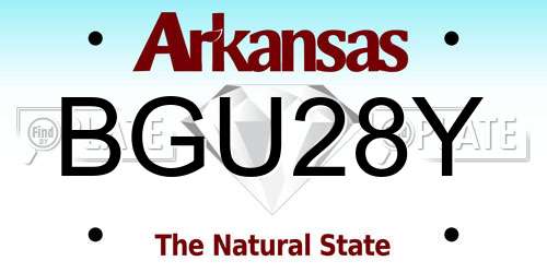 BGU28Y Arkansas License Plate