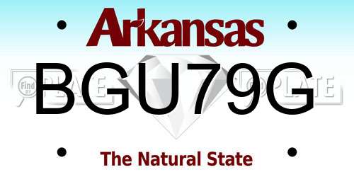 BGU79G Arkansas License Plate