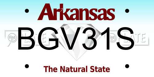 BGV31S Arkansas License Plate