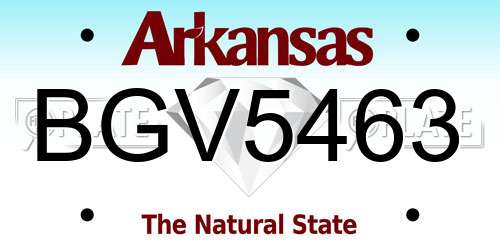 BGV5463 Arkansas License Plate