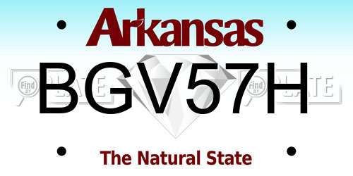BGV57H Arkansas License Plate